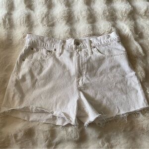 Madewell White High-Rise Cutoff Denim Shorts